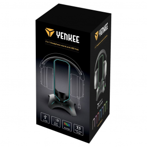Yenkee fejhallgató-állvány és USB-hub 2 az 1-ben (YHB 3003)